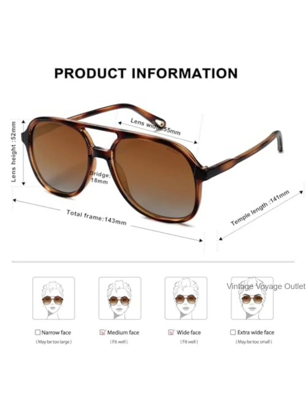 Retro Polarized Aviator Sunglasses with UV400 Protection